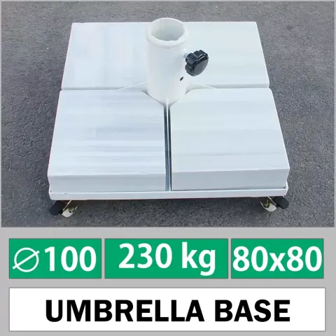Құбыр диаметрі 80x80 cm мәрмәр дөңгелекті 230 kg қолшатыр аяғы Akbrella World AKB-96