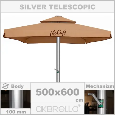 Диаметрі 100mm күміс алюминий корпусы, бақша қолшатыры 5x6 m Akbrella World AKB-11