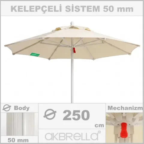 Диаметрі 50mm алюминий корпусы, бассейн қолшатыр диаметрі 250cm Akbrella World AKB-84