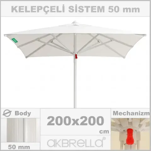 Диаметрі 50mm алюминий корпусы, ілгегі бар бассейн қолшатыр 2x2m Akbrella World AKB-86