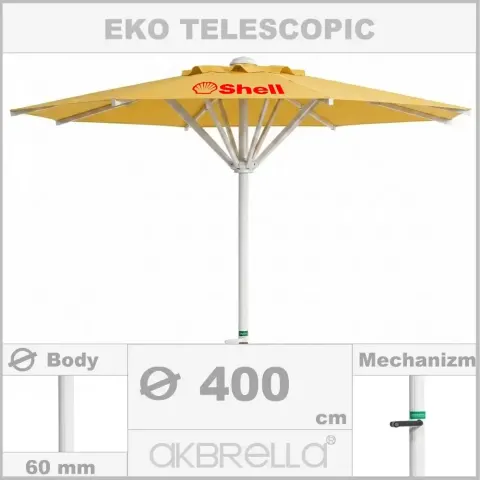 Диаметрі 60mm алюминий корпусы, Cafe қолшатыр диаметрі 4m Akbrella World AKB-537