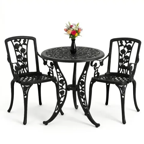 Cm 2 Person Wrought Iron Aluminum Casting Table Chair Set Akbrella World AKB-887