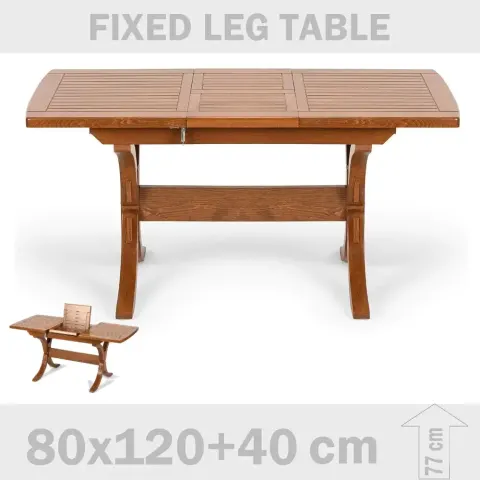 Cm ұзартылатын мүйіз ағашынан жасалған асхана үстелі 80x120 Akbrella World AKB-649