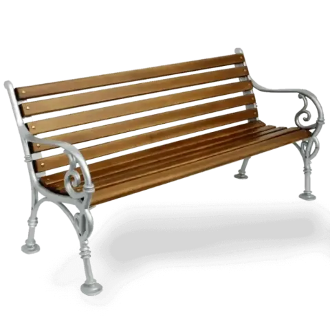 Темірден жасалған қол тіреу, ағаш саябақ орындығы 150x56x79 cm Akbrella World AKB-230