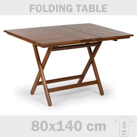Hornbeam ағашы бүктелетін балкон үстелі 80x140x72 cm Akbrella World AKB-523