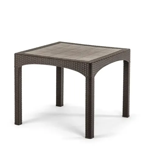 Қоңыр төртбұрышты пластик ротанг үстел 2574 Akbrella World AKB-781