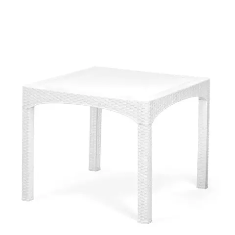 Төртбұрышты ақ ротанг пластик үстел 2574 Akbrella World AKB-779