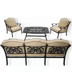 Personality Aluminiumguss Sitzset 5 Akbrella World AKB-740 – Außengartenbalkon aus Schmiedeeisen
