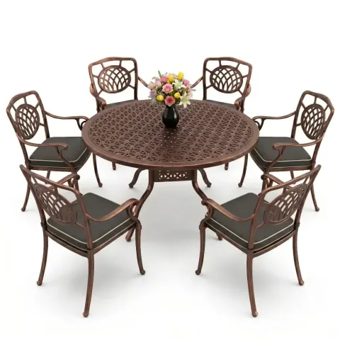 Moon Pattern алюминий құю үстел креслосы және қол тіректері бар Akbrella World AKB-992