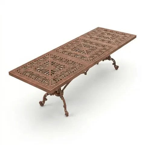 Mega Aluminum Casting Wrought Iron Table 100x300 cm (CAS 355) Akbrella World AKB-726