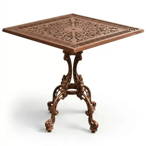 Бір аяқты құйма алюминий темір үстел 75x75 cm Akbrella World AKB-652