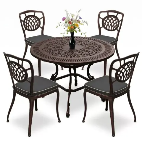 Y: 72 cm 4 Seater Aluminum Die Casting Table Chair Set Akbrella World AKB-874