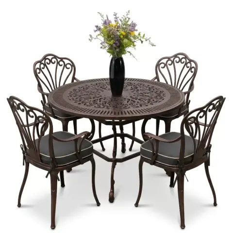 Y:72 cm 4 Seater Aluminum Die Casting Table Chair Set Akbrella World AKB-876
