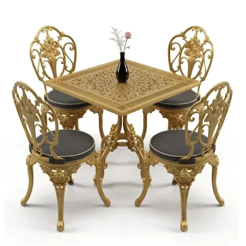 Y: 72 cm 4 Seater Aluminum Die Casting Table Chair Set Akbrella World AKB-867