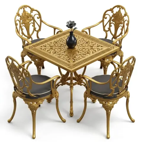 Y: 72 cm 4 Seater Aluminum Die Casting Table Chair Set Akbrella World AKB-868