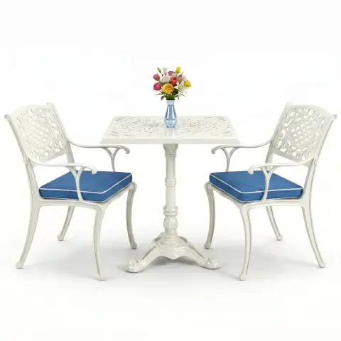 Y:75 cm 2 Seater Aluminum Die Casting Table Chair Set Akbrella World AKB-849