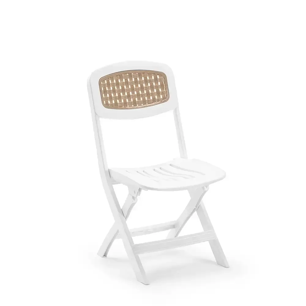 Foldable White Plastic Chair 2530 Akbrella World AKB-778