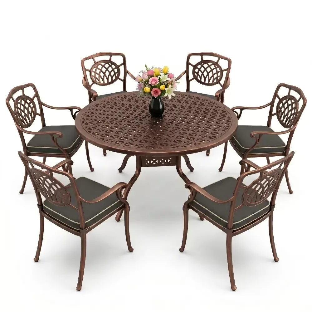 Moon Pattern алюминий құю үстел креслосы және қол тіректері бар Akbrella World AKB-992