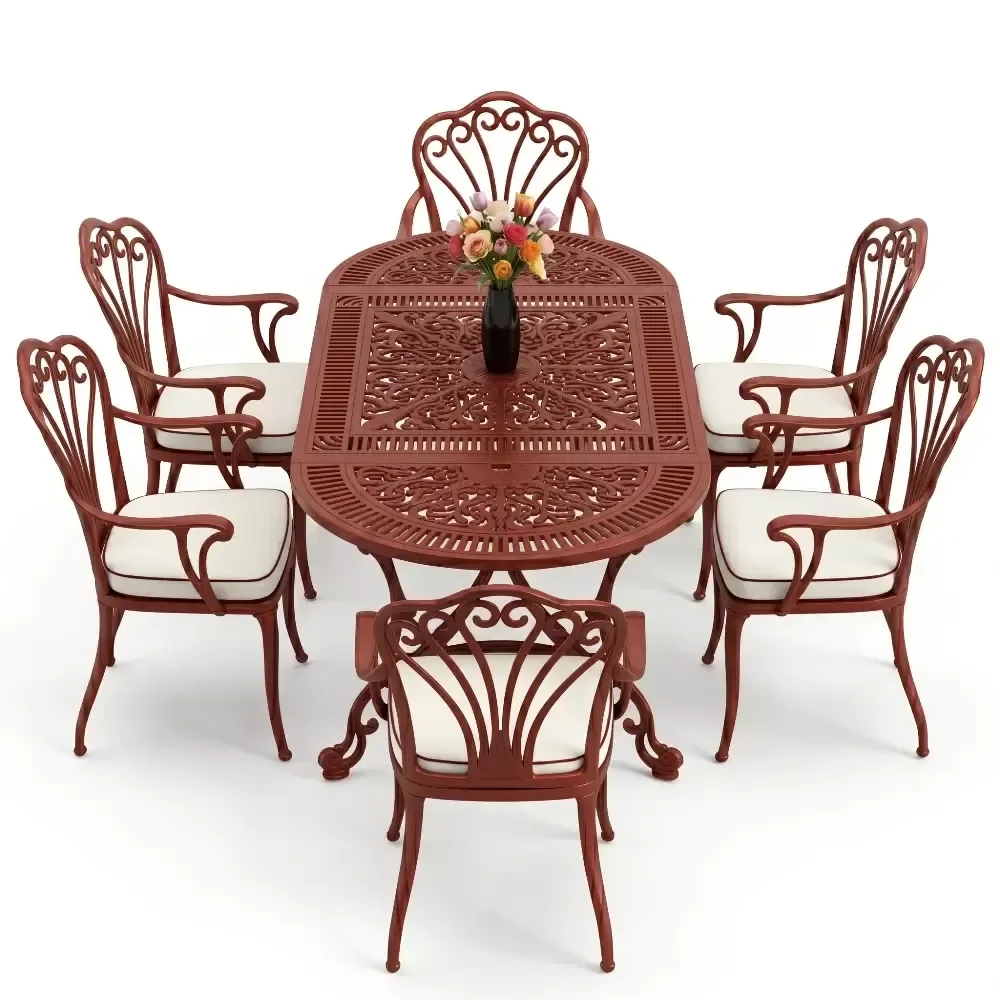 Ensemble de chaises en aluminium moulé sous pression Peacock avec accoudoirs Akbrella World AKB-1007