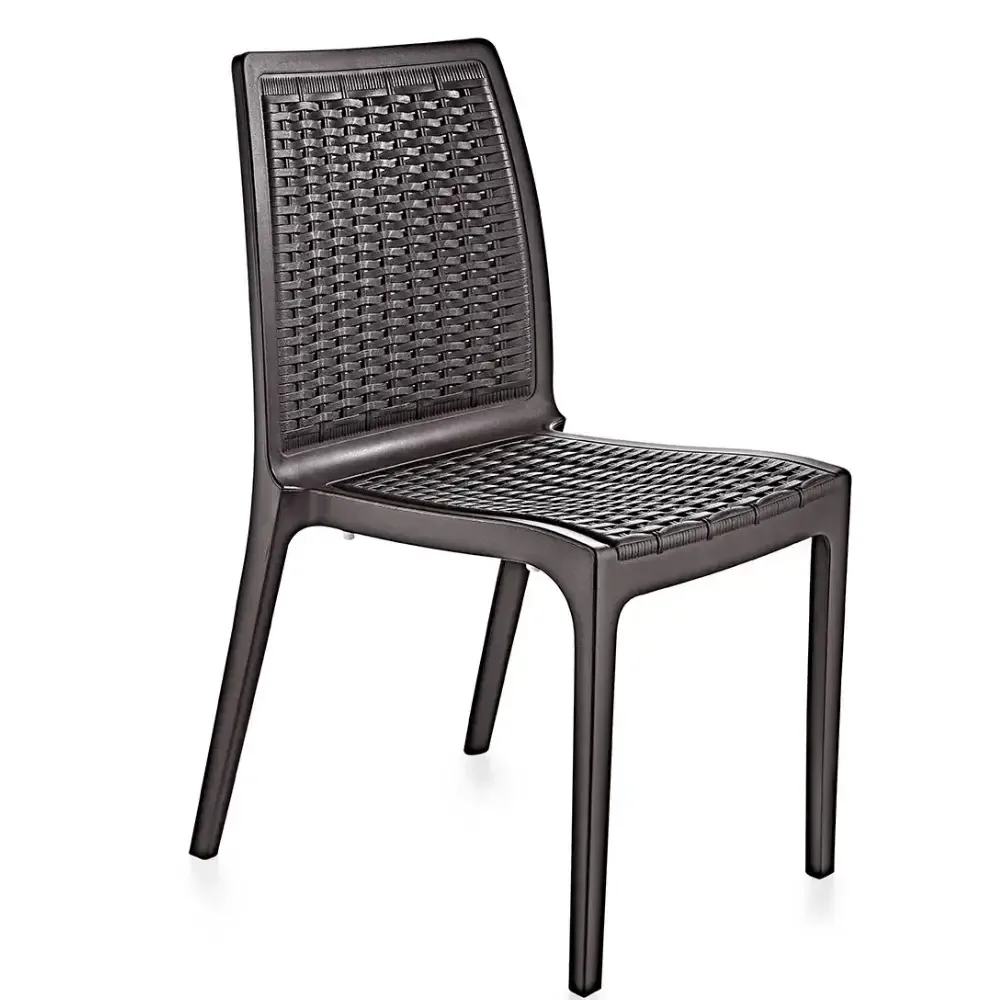 Chaise en rotin en plastique marron foncé 2523 Akbrella World AKB-765