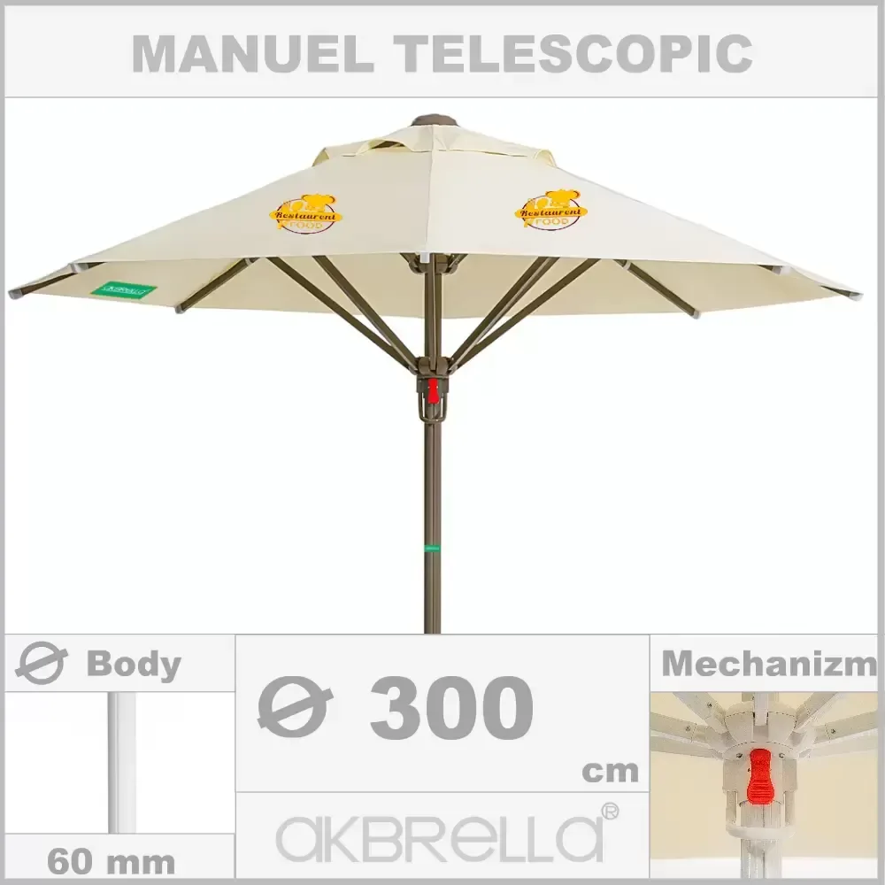 Қолмен жасалатын телескопиялық бақша қолшатыр диаметрі 3m Akbrella World AKB-77
