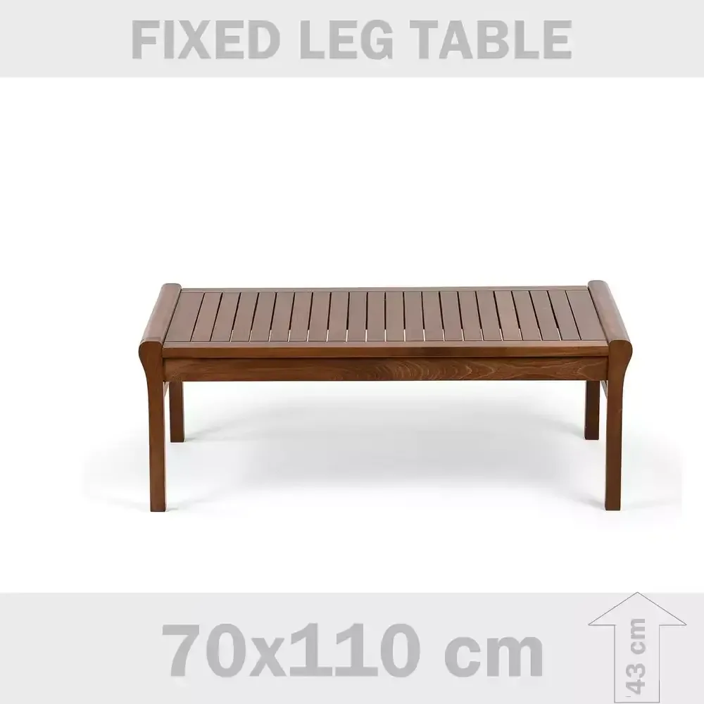 Space Hornbeam ағашынан жасалған қысқа ағаш бақша үстелі 110x70x42 cm Akbrella World AKB-667