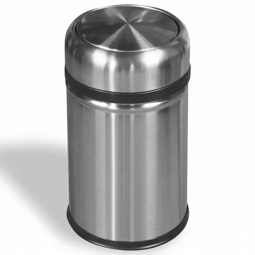 Хром қоқыс жәшігі, тербелмелі қақпағы бар 24x30 cm Akbrella World AKB-575