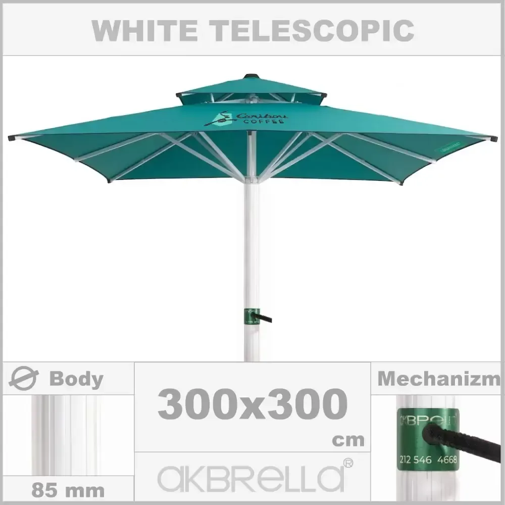 Телескопиялық мейрамхана қолшатыр 3x3m Akbrella World AKB-15