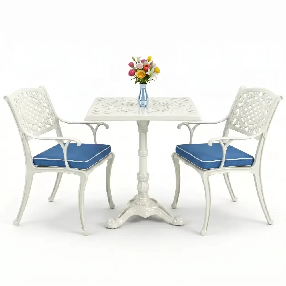 Y:75 cm 2 Seater Aluminum Die Casting Table Chair Set Akbrella World AKB-849