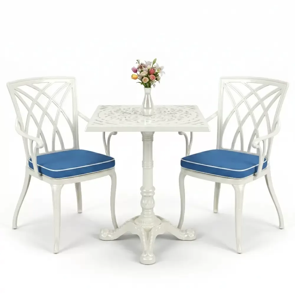 Y:76 cm 2 Seater Aluminum Die Casting Table Chair Set Akbrella World AKB-846
