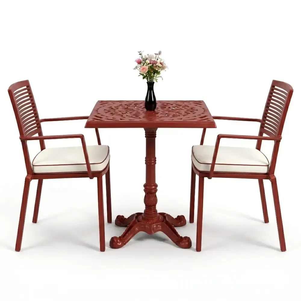 Y:76 cm 2 Seater Aluminum Die Casting Table Chair Set Akbrella World AKB-847