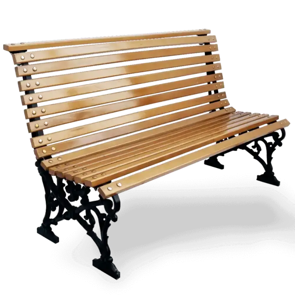 Биік арқа, аяқты ағаш саябақ орындық 135x53x82 cm Akbrella World AKB-235