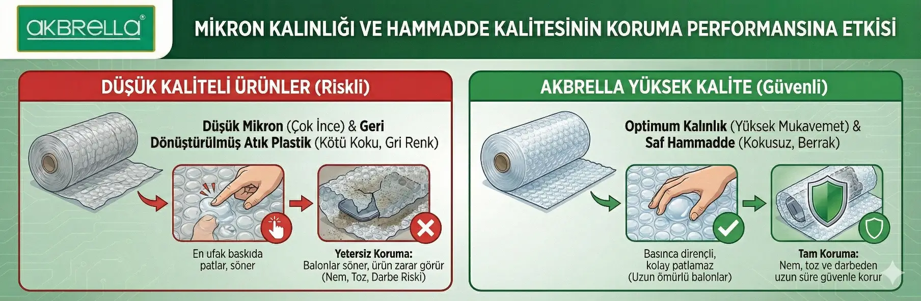Birinci sınıf hammadde kullanımı ile üretilmiş yüksek mikronlu, basınca dayanıklı ve sönmeyen kaliteli balonlu naylon koruma testi